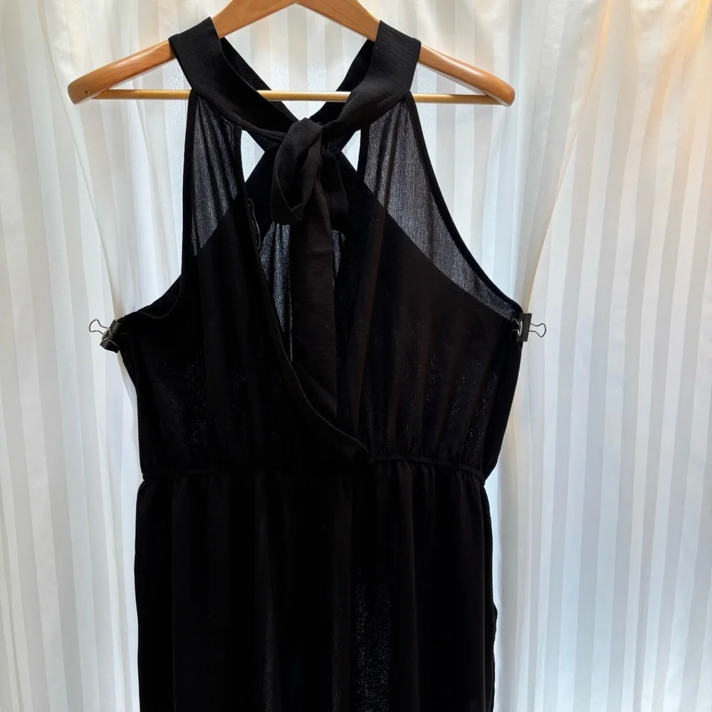 Gilli Black Sleeveless Halter Wide Leg Jumpsuit Plus Size XXL Formal Event - Picture 4 of 10